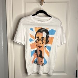 Chaser White Graphic Tee with Blue & Orange Portrait